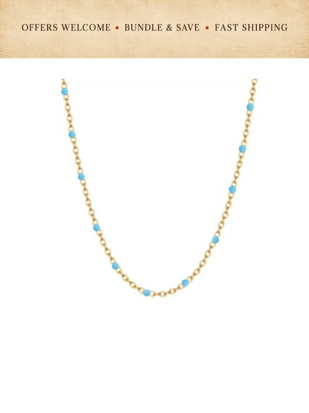 Dainty Beaded Choker Bohemian Stainless Steel Gold Chain Necklace
